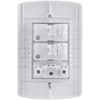 Conjunto 4x2 com 2 Interruptores Simples 10 A 250 V e 1 Tomada 2P+T 10 A 250 V Tramontina Lux2 Branco
