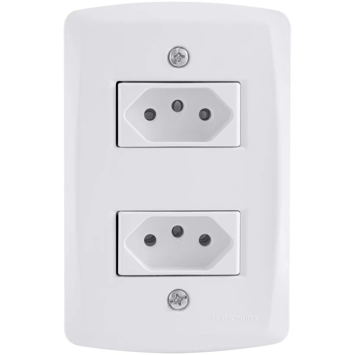 Conjunto 4x2 com 2 Tomadas 2P+T 10 A 250 V Tramontina Lux2 Branco