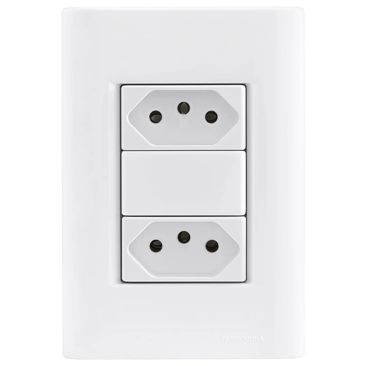 Conjunto 4x2 com 2 Tomadas 2P+T 10 A 250 V Tramontina Giz Branco