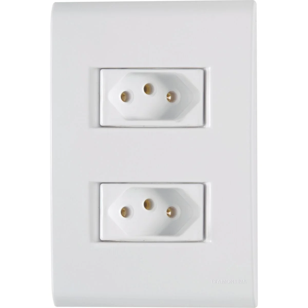 Conjunto 4x2 com 2 Tomadas 2P+T Tramontina 20 A 250 V Liz Branco