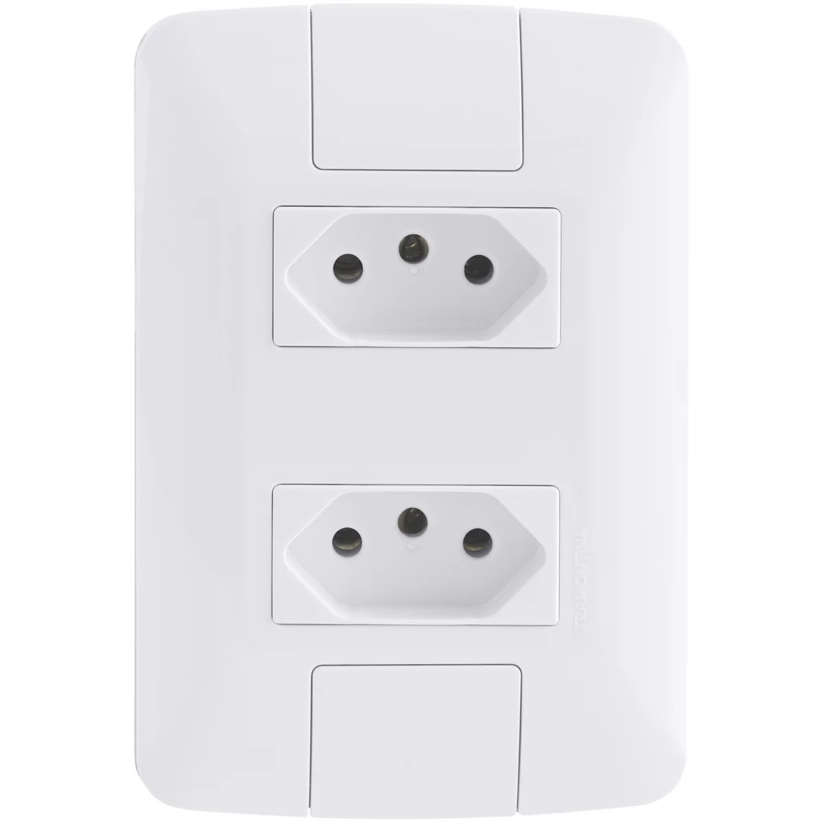 Conjunto 4x2 com 2 Tomadas 2P+T Tramontina Aria 10 A 250 V Branco
