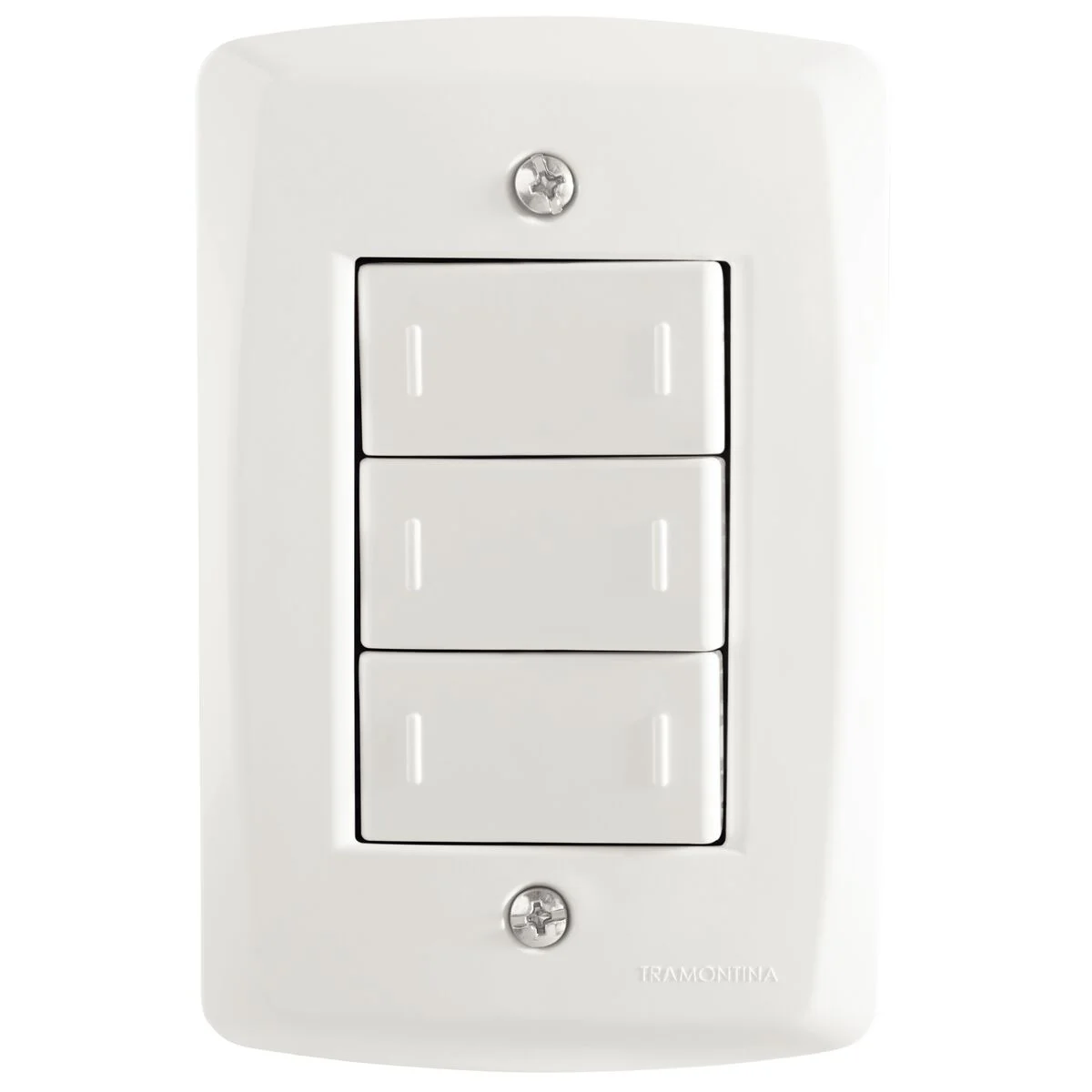 Conjunto 4x2 com 3 Interruptores Paralelos 10 A 250 V Tramontina Lux2 Branco