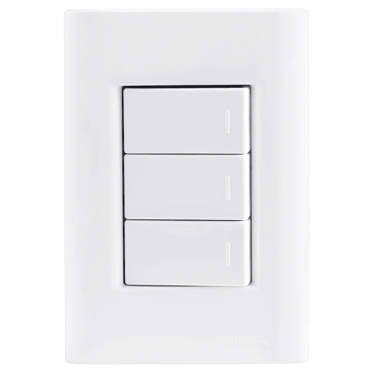 Conjunto 4x2 com 3 Interruptores Simples 10 A 250 V Tramontina Giz Branco