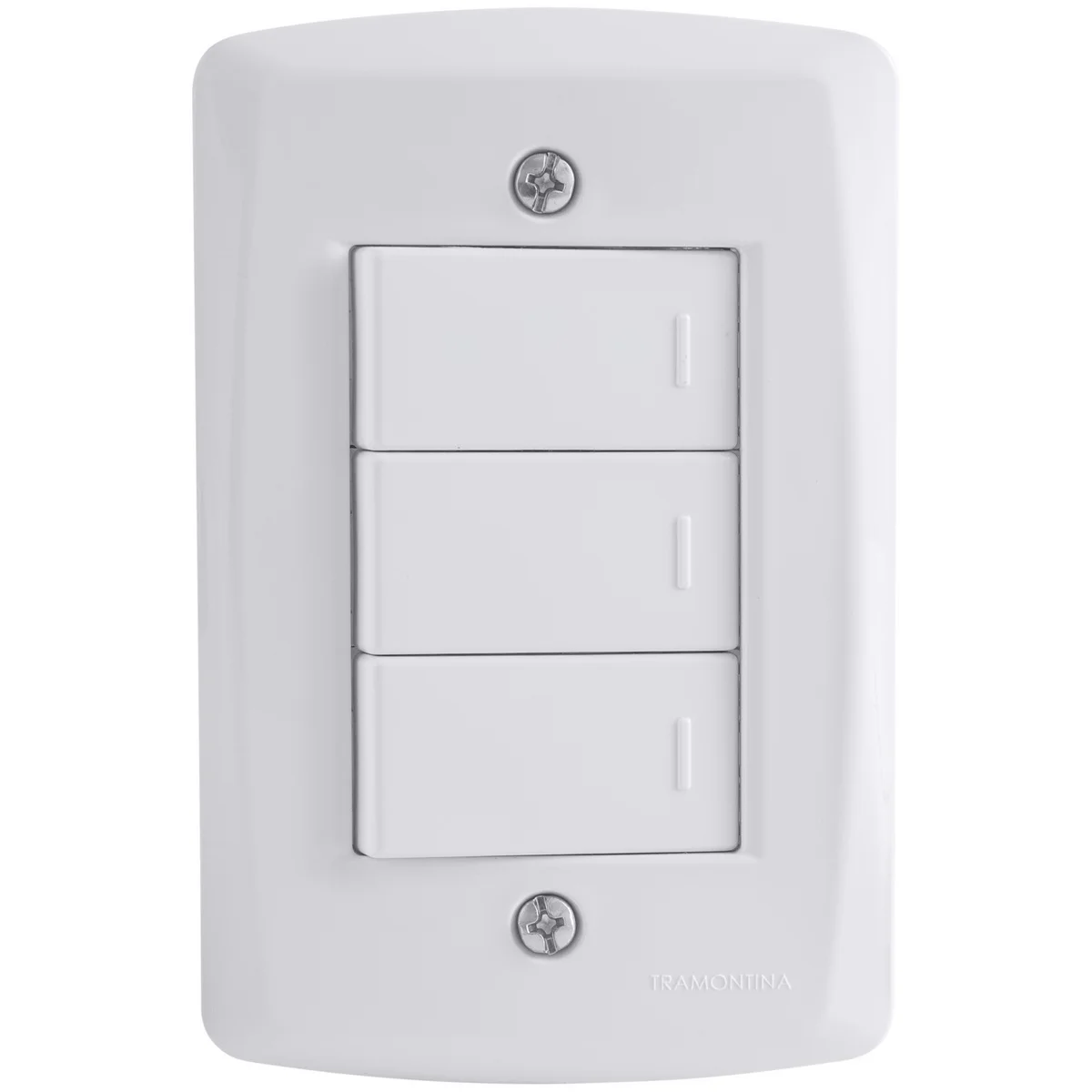 Conjunto 4x2 com 3 Interruptores Simples 10 A 250 V Tramontina Lux2 Branco