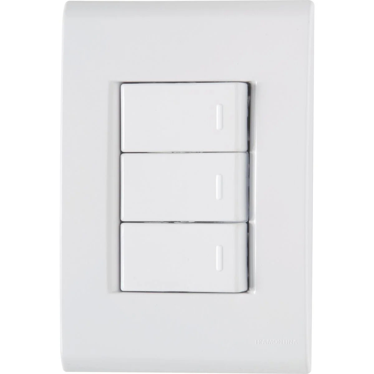 Conjunto 4x2 com 3 Interruptores Simples Tramontina Liz 10 A 250 V Branco