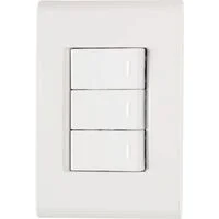 Conjunto 4x2 com 3 Interruptores Simples Tramontina Liz 10 A 250 V Branco