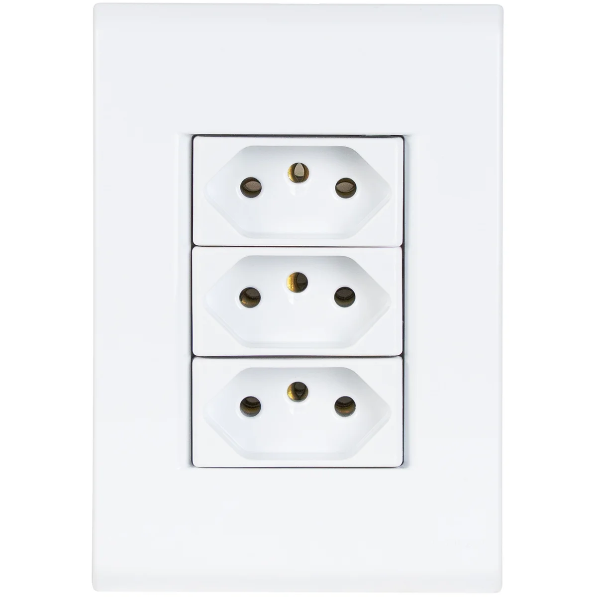 Conjunto 4x2 com 3 Tomadas 2P+T 10 A 250 V Tramontina Liz Branco
