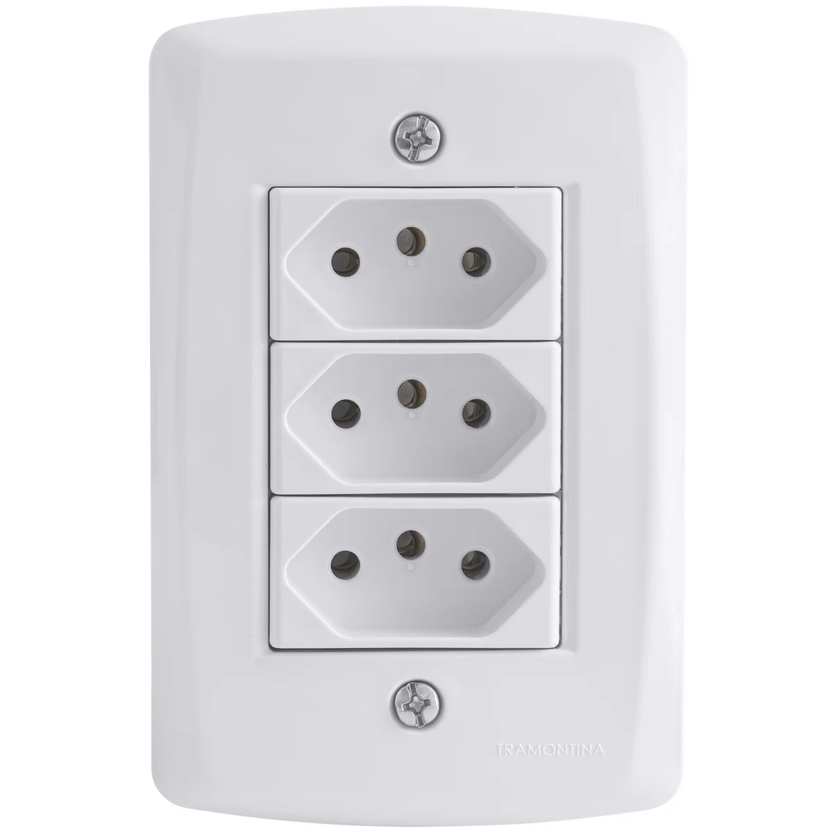Conjunto 4x2 com 3 Tomadas 2P+T 10 A 250 V Tramontina Lux2 Branco