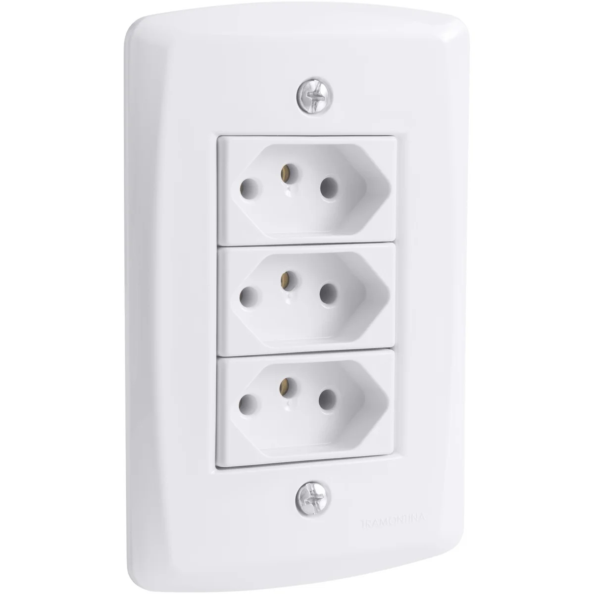 Conjunto 4x2 com 3 Tomadas 2P+T 10 A 250 V Tramontina Lux2 Branco
