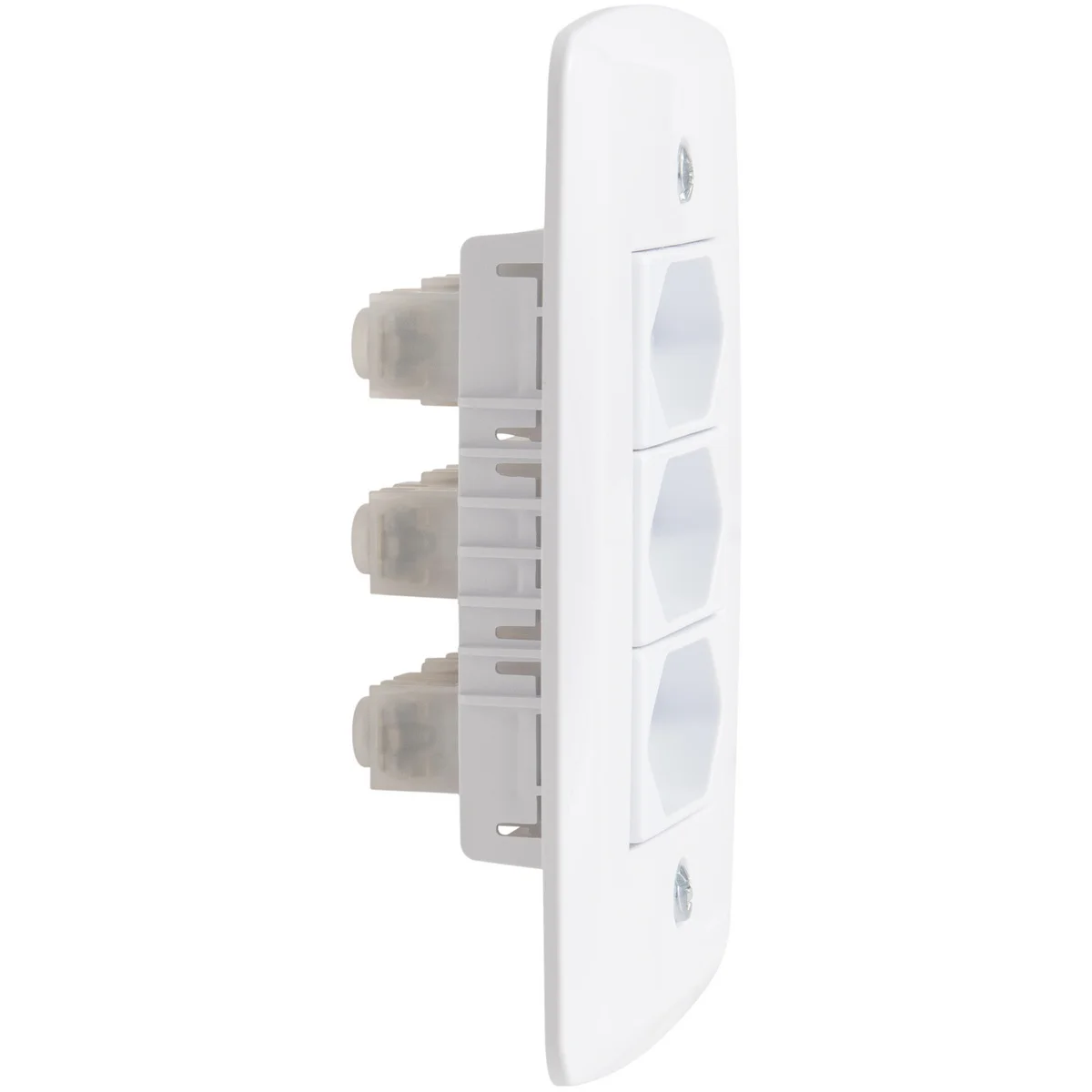 Conjunto 4x2 com 3 Tomadas 2P+T 10 A 250 V Tramontina Lux2 Branco