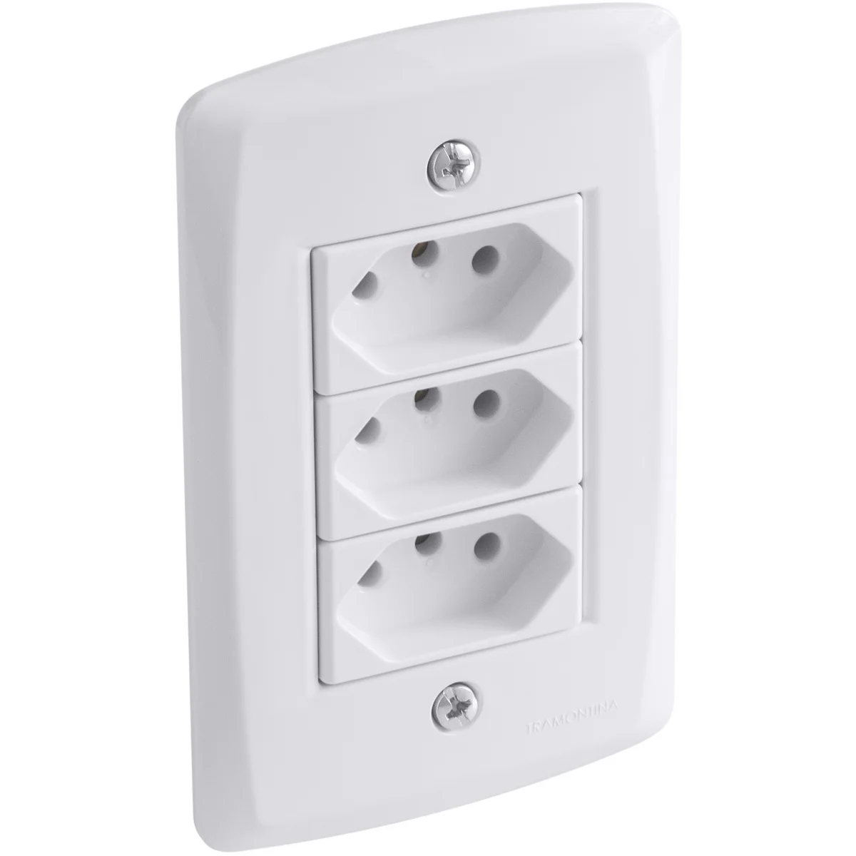 Conjunto 4x2 com 3 Tomadas 2P+T 10 A 250 V Tramontina Lux2 Branco