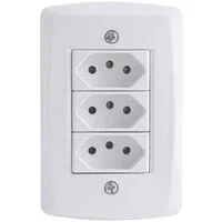 Conjunto 4x2 com 3 Tomadas 2P+T 10 A 250 V Tramontina Lux2 Branco