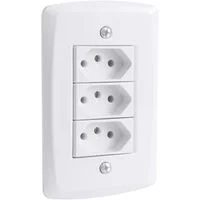 Conjunto 4x2 com 3 Tomadas 2P+T 10 A 250 V Tramontina Lux2 Branco