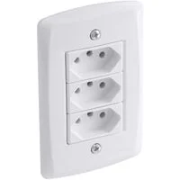 Conjunto 4x2 com 3 Tomadas 2P+T 10 A 250 V Tramontina Lux2 Branco