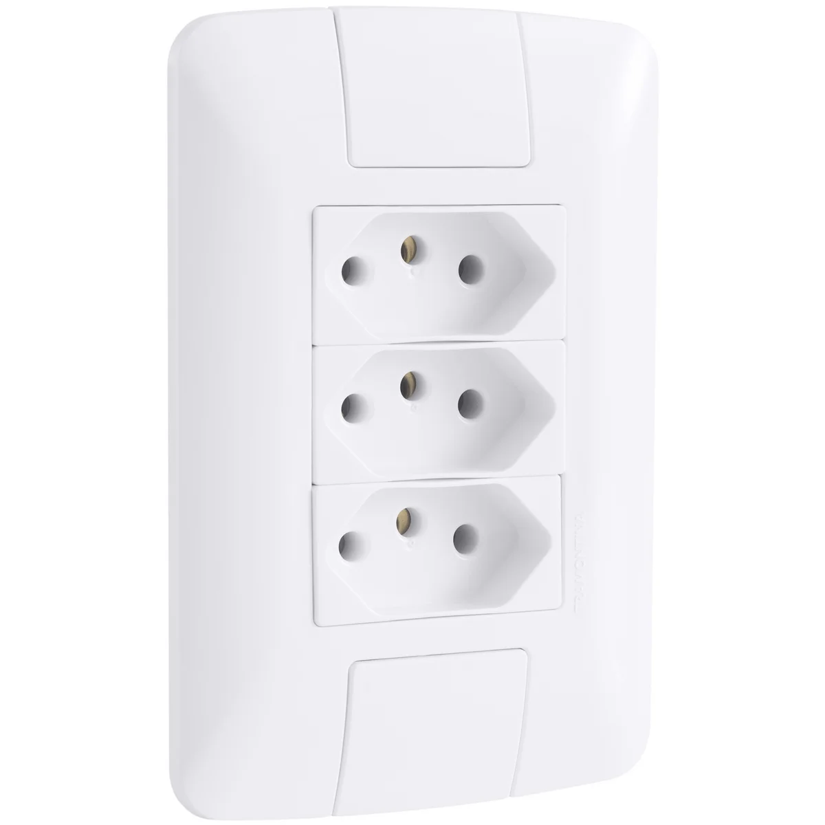 Conjunto 4x2 com 3 Tomadas 2P+T 10 A 250 V Tramontina Aria Branco