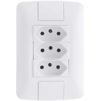 Conjunto 4x2 com 3 Tomadas 2P+T 10 A 250 V Tramontina Aria Branco
