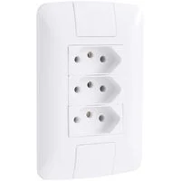 Conjunto 4x2 com 3 Tomadas 2P+T 10 A 250 V Tramontina Aria Branco