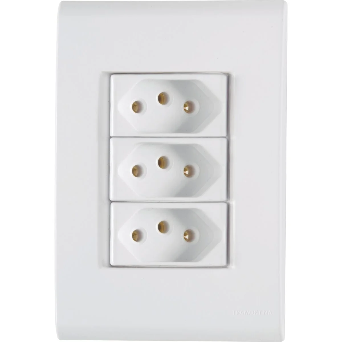 Conjunto 4x2 com 3 Tomadas 2P+T 20 A 250 V Tramontina Liz Branco