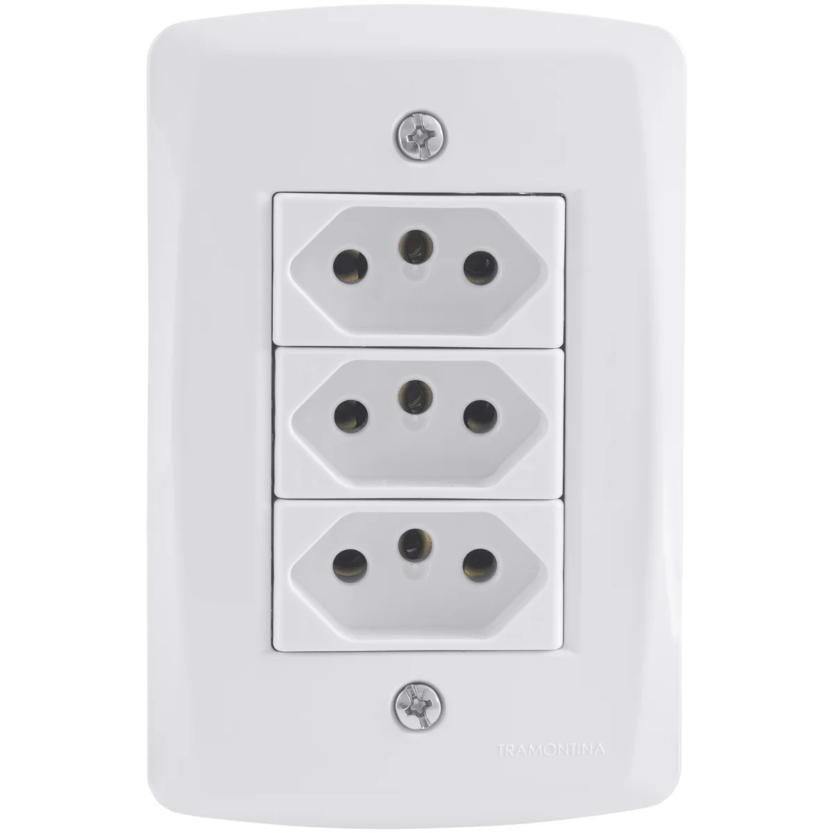 Conjunto 4x2 com 3 Tomadas 2P+T 20 A 250 V Tramontina Lux2 Branco