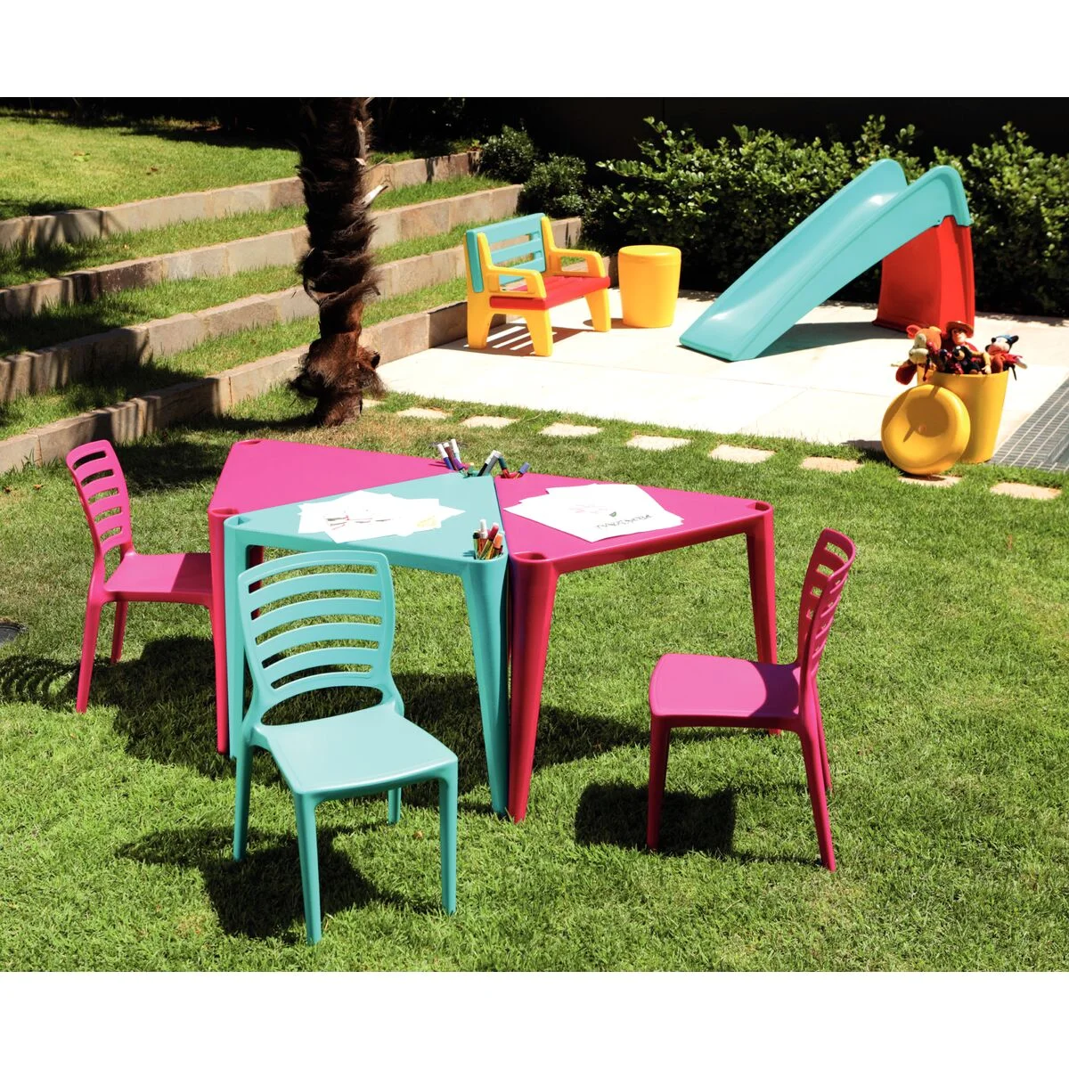 Conjunto Infantil Tramontina Sofia em Polipropileno Azul