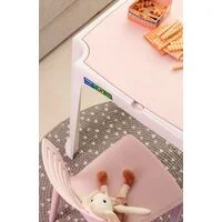 Conjunto Infantil de Mesa e Cadeira Tramontina Beni em Polipropileno Rosa com Quadro de Atividades
