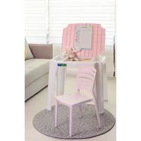Conjunto Infantil de Mesa e Cadeira Tramontina Beni em Polipropileno Rosa com Quadro de Atividades