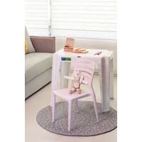 Conjunto Infantil de Mesa e Cadeira Tramontina Beni em Polipropileno Rosa com Quadro de Atividades
