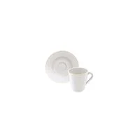 Conjunto Xícara e Pires Café Filetado Tramontina Elisa em Porcelana 70 ml