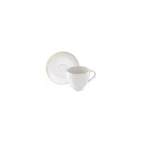 Conjunto Xícara e Pires de Café Tramontina Anna em Porcelana Decorada 2 Peças