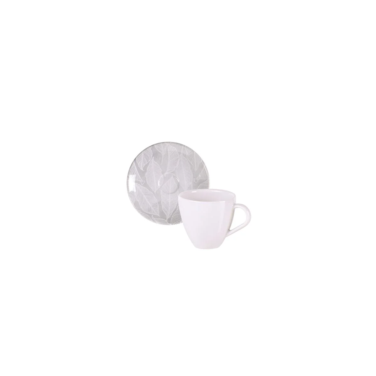 Conjunto Xícara e Pires de Café Tramontina Arbo em Porcelana Decorada 95 ml 2 Peças