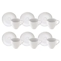 Conjunto Xícara e Pires de Café Tramontina Atena em Porcelana, 100ml