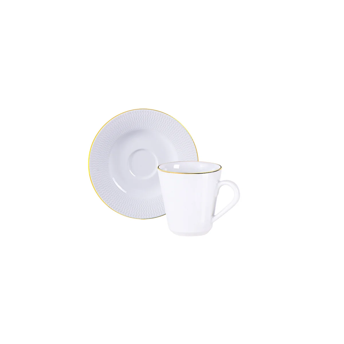 Conjunto Xícara e Pires de Café Tramontina Mesh Filete em Porcelana Decorada 100 ml 2 Peças