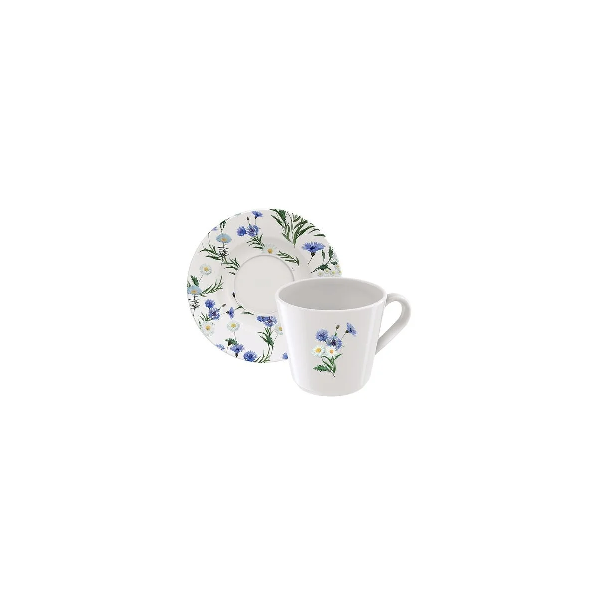 Conjunto Xícara e Pires de Chá Tramontina Ana Alice em Porcelana Decorada