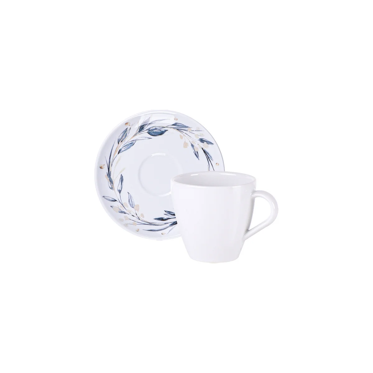 Conjunto Xícara e Pires de Chá Tramontina Ana Flor em Porcelana Decorada 200 ml 2 Peças
