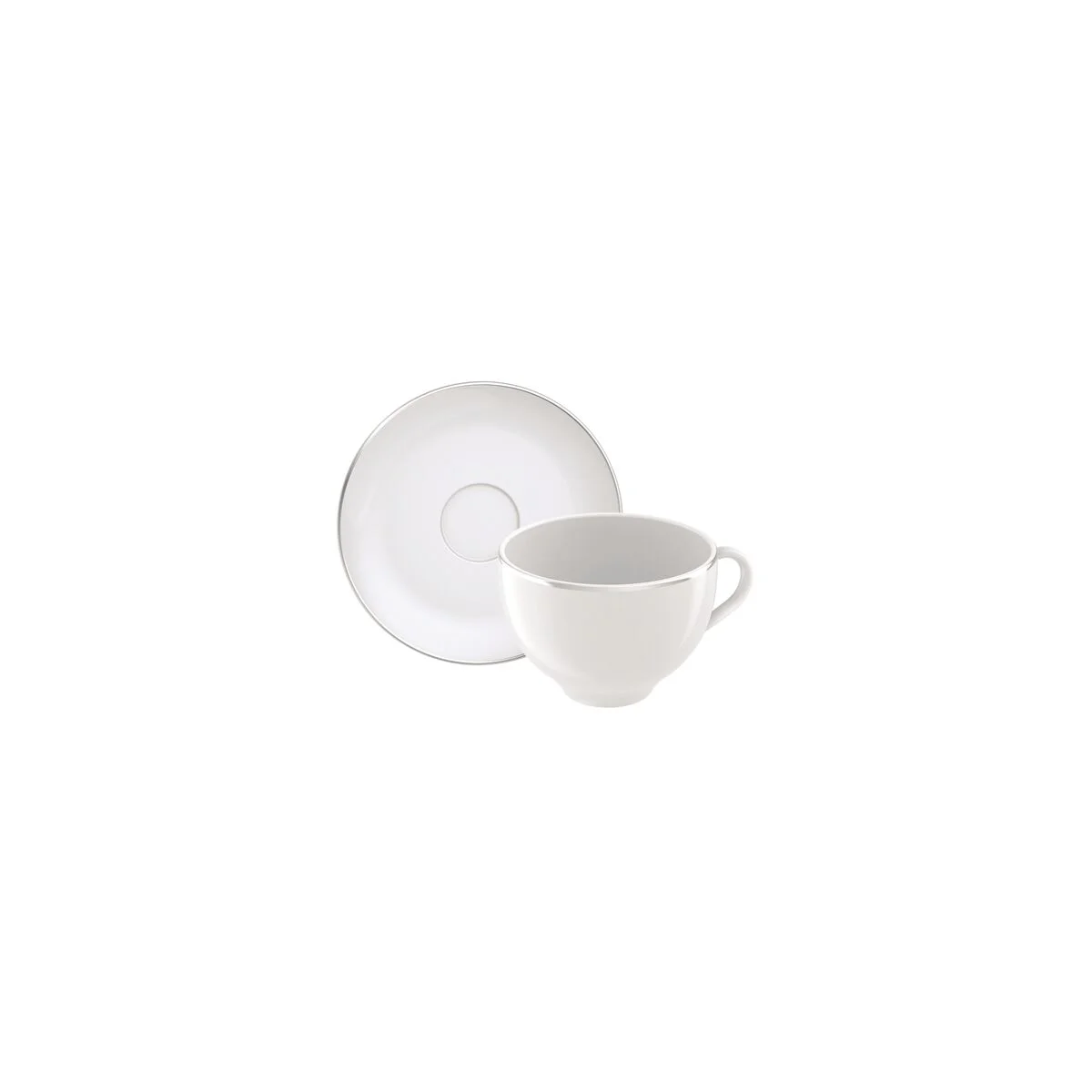Conjunto Xícara e Pires de Chá Tramontina Atena em Porcelana 2 Peças