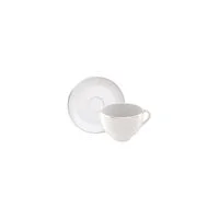 Conjunto Xícara e Pires de Chá Tramontina Atena em Porcelana 2 Peças