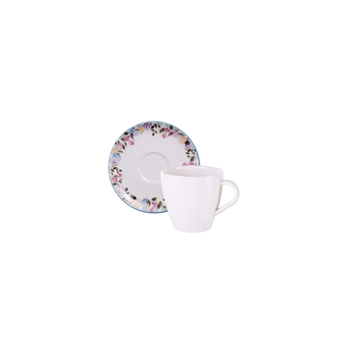 Conjunto Xícara e Pires de Chá Tramontina Aura em Porcelana Decorada 200 ml 2 Peças