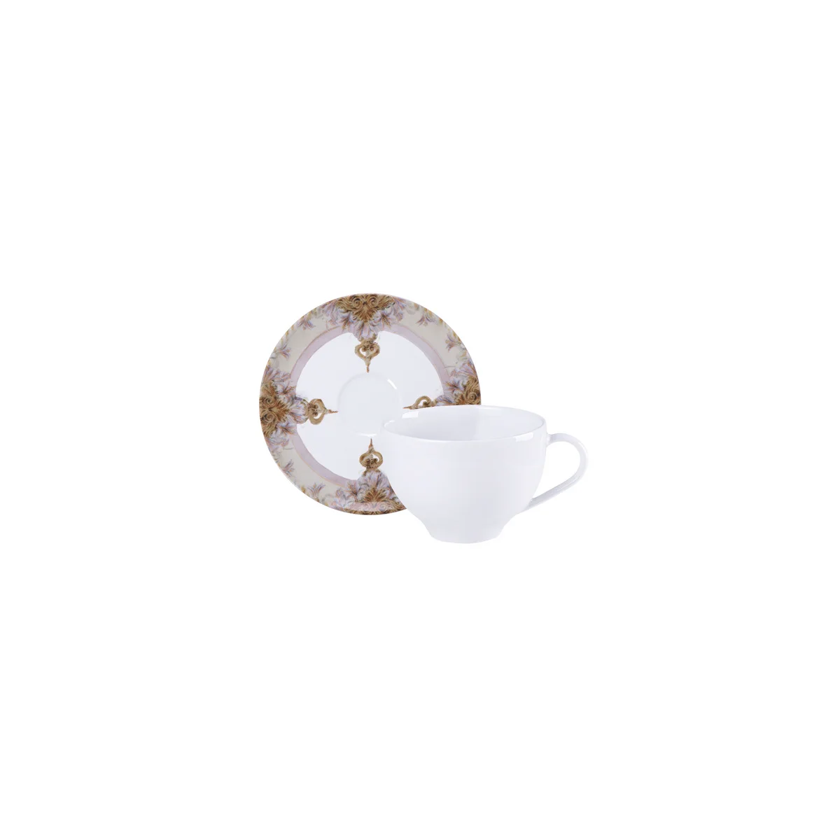 Conjunto Xícara e Pires de Chá Tramontina Essência Do Círio em Porcelana 250 ml 2 Peças