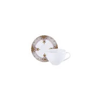Conjunto Xícara e Pires de Chá Tramontina Essência Do Círio em Porcelana 250 ml 2 Peças