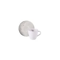 Conjunto Xícara e Pires de Chá Tramontina Floralis em Porcelana Decorada 200 ml 2 Peças