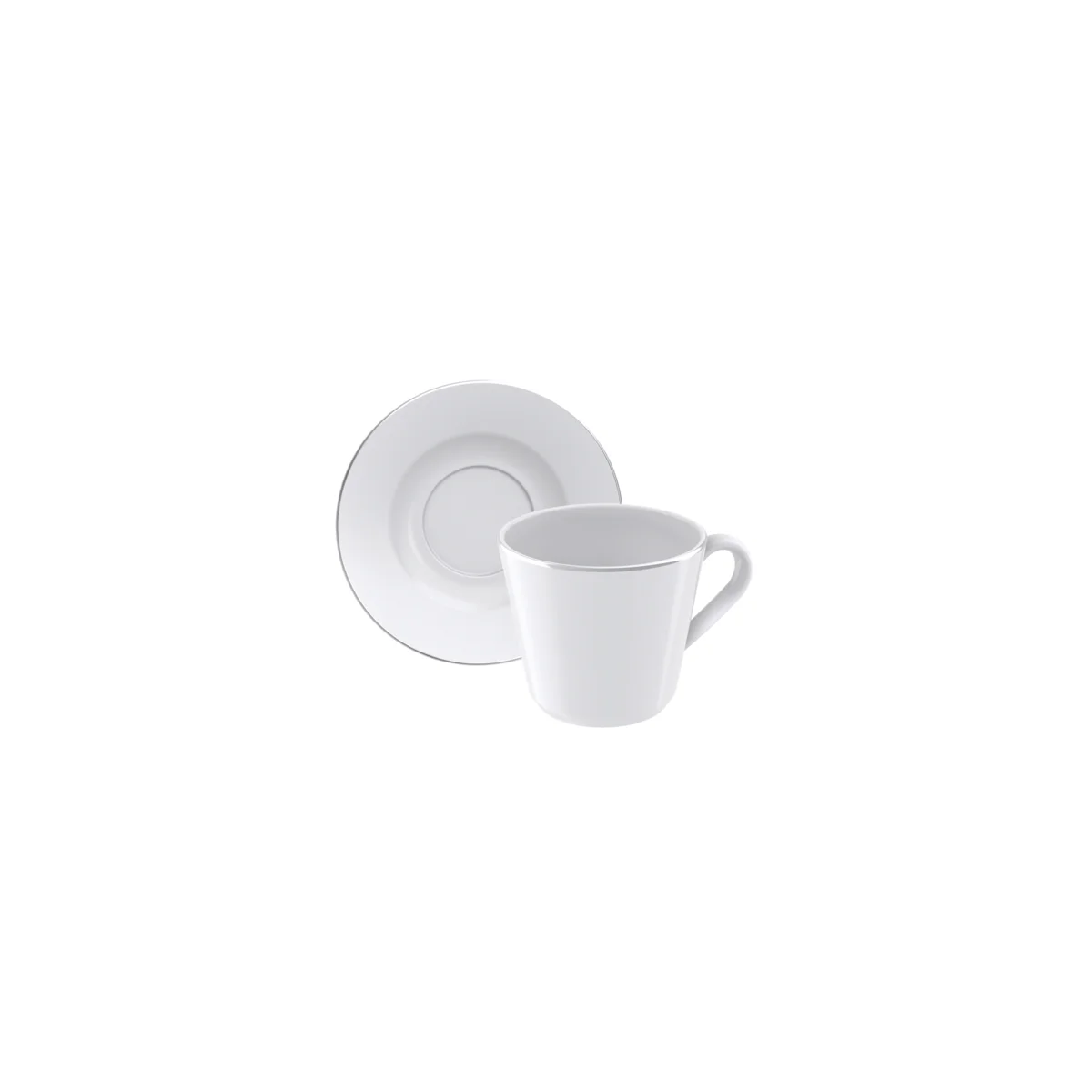 Conjunto Xícara e Pires de Chá Tramontina Joana em Porcelana Decorada