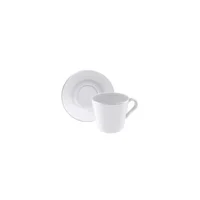 Conjunto Xícara e Pires de Chá Tramontina Joana em Porcelana Decorada