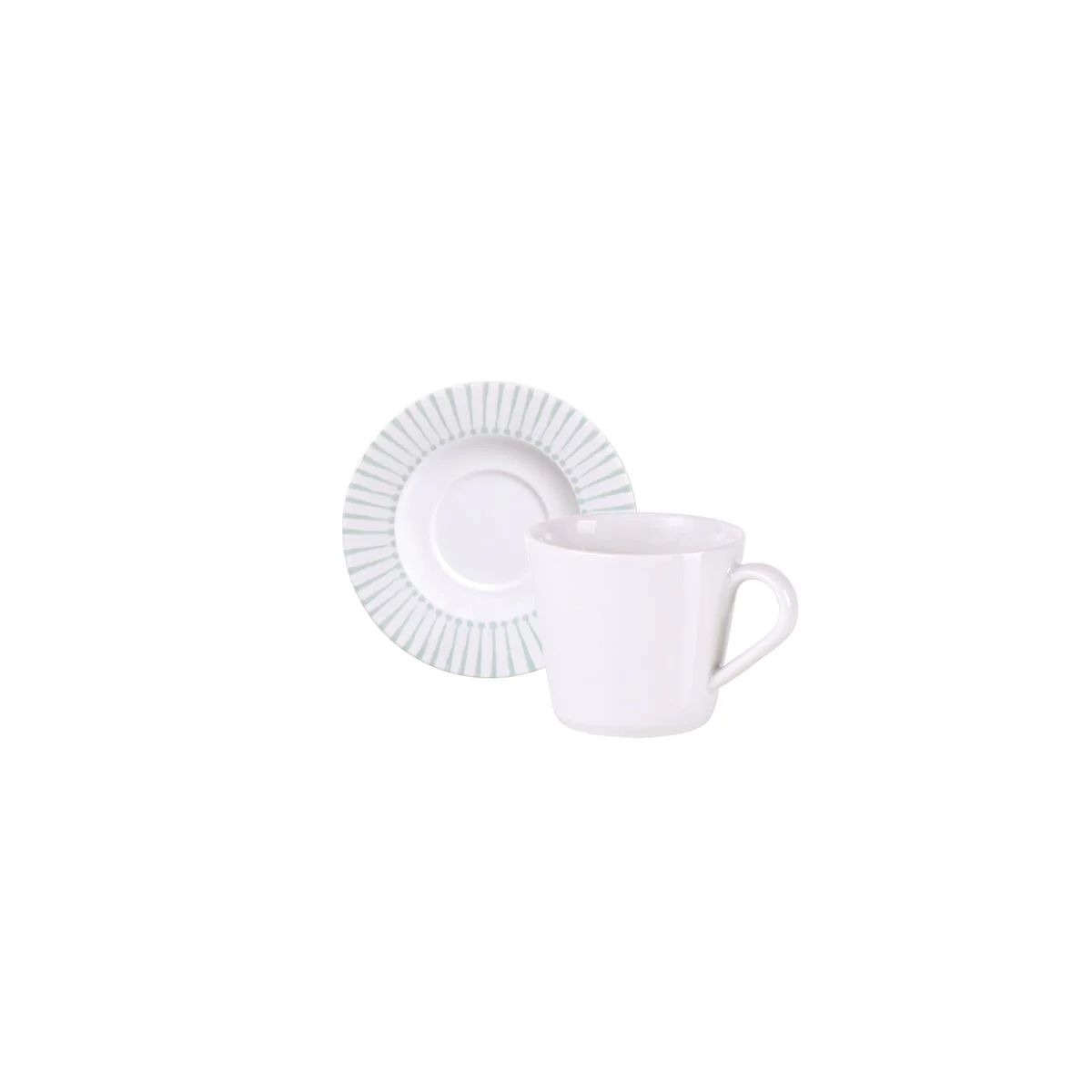 Conjunto Xícara e Pires de Chá Tramontina Monocroma em Porcelana Decorada 185 ml 2 Peças