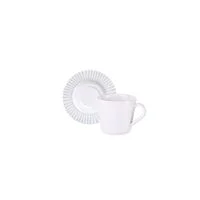 Conjunto Xícara e Pires de Chá Tramontina Monocroma em Porcelana Decorada 185 ml 2 Peças