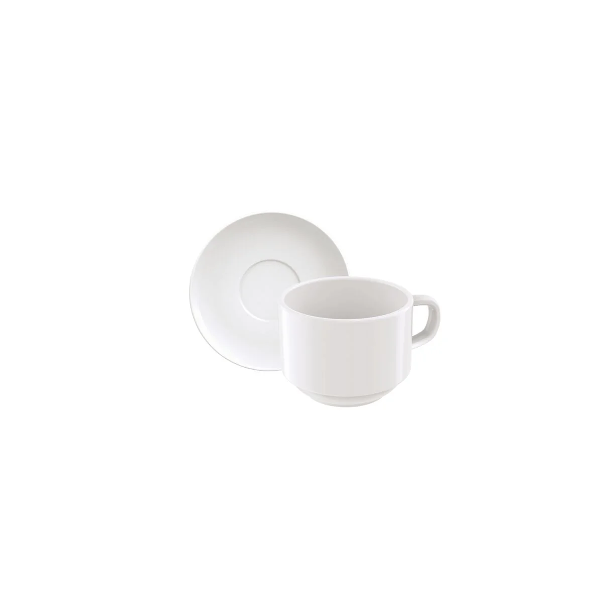 Conjunto Xícara e Pires de Chá Tramontina Paola em Porcelana 205 ml 2 Peças