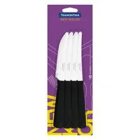 Conjunto de Facas para Churrasco Tramontina New Kolor com Lâminas em Aço Inox e Cabos de Polipropileno Preto 12 Peças