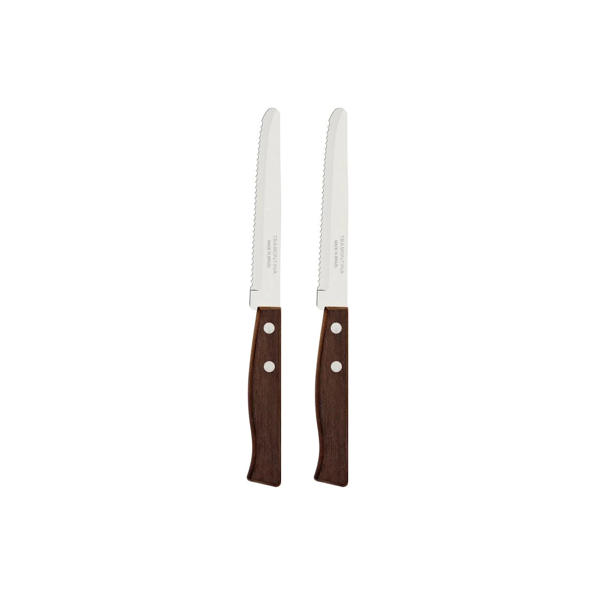 Conjunto de Facas para Frutas Tramontina Tradicional com Lâminas em Aço Inox e Cabos de Madeira Natural 02 Peças