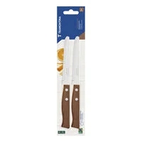 Conjunto de Facas para Frutas Tramontina Tradicional com Lâminas em Aço Inox e Cabos de Madeira Natural 02 Peças