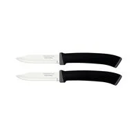 Conjunto de Facas para Legumes e Frutas Tramontina Felice com Lâminas em Aço Inox e Cabos em Polipropileno Preto 02 Peças
