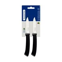 Conjunto de Facas para Legumes e Frutas Tramontina Felice com Lâminas em Aço Inox e Cabos em Polipropileno Preto 02 Peças